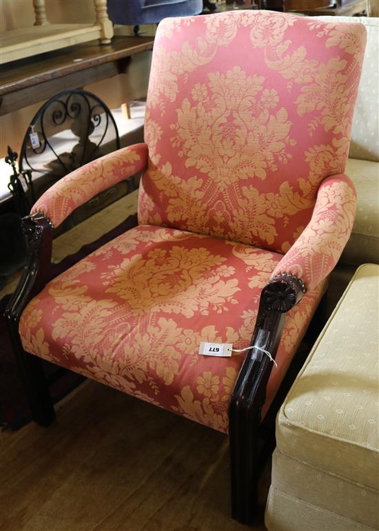 George III style mahogany armchair